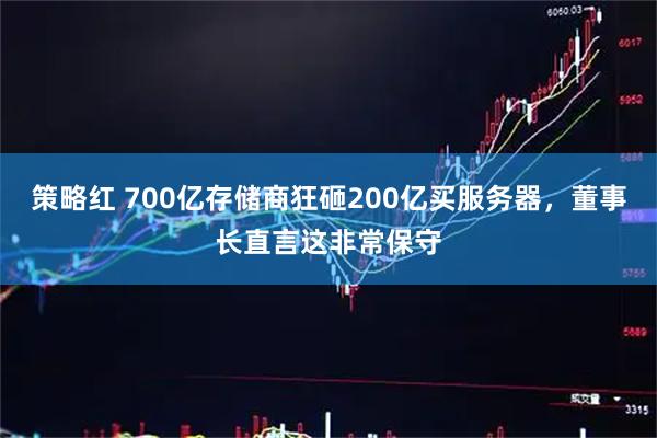 策略红 700亿存储商狂砸200亿买服务器，董事长直言这非常保守