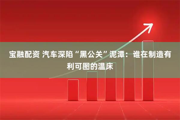 宝融配资 汽车深陷“黑公关”泥潭：谁在制造有利可图的温床