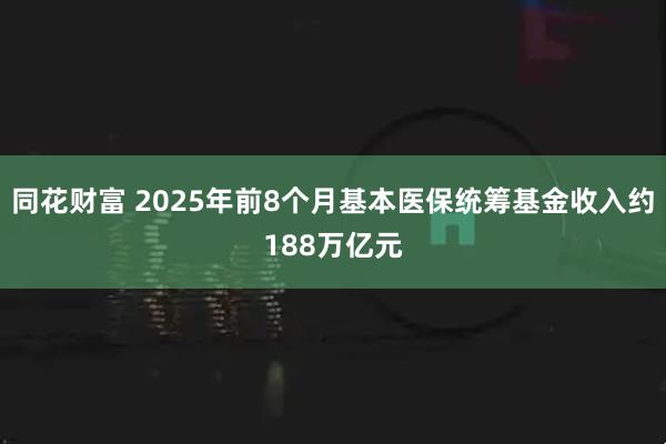 同花财富 2025年前8个月基本医保统筹基金收入约188万亿元